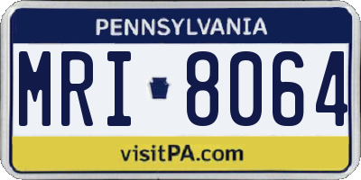PA license plate MRI8064