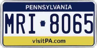PA license plate MRI8065