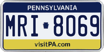 PA license plate MRI8069