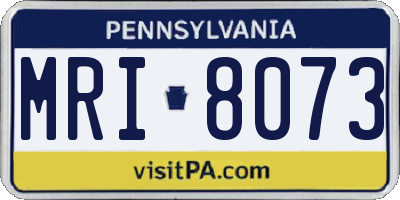 PA license plate MRI8073