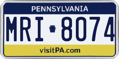 PA license plate MRI8074