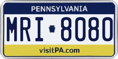 PA license plate MRI8080