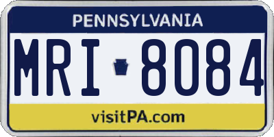 PA license plate MRI8084