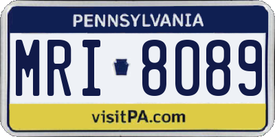 PA license plate MRI8089