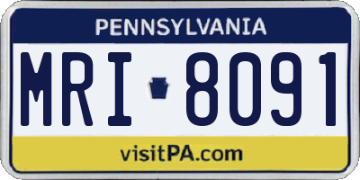 PA license plate MRI8091