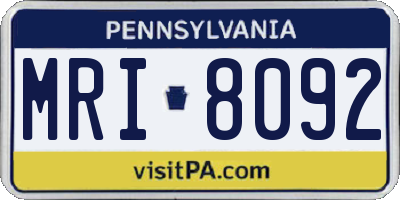 PA license plate MRI8092
