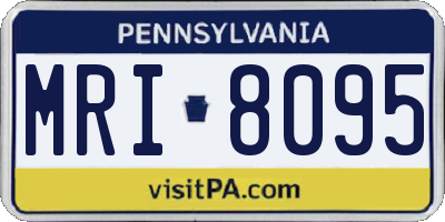 PA license plate MRI8095