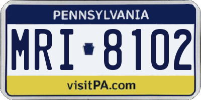 PA license plate MRI8102