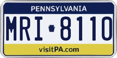 PA license plate MRI8110