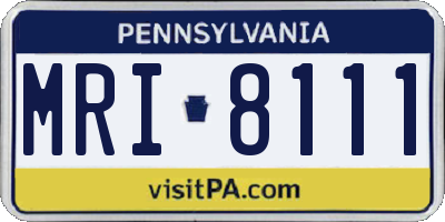 PA license plate MRI8111
