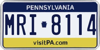PA license plate MRI8114