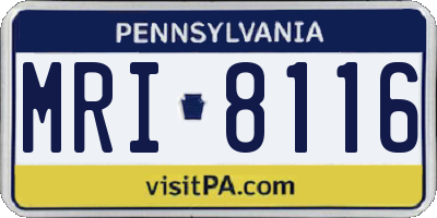 PA license plate MRI8116