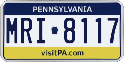 PA license plate MRI8117