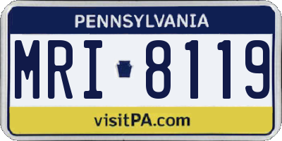 PA license plate MRI8119