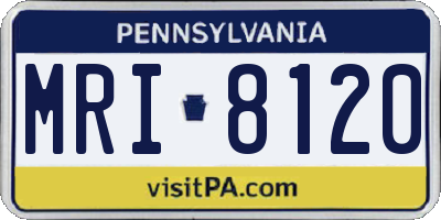 PA license plate MRI8120