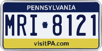 PA license plate MRI8121