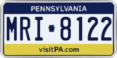 PA license plate MRI8122