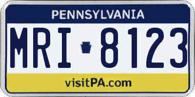 PA license plate MRI8123