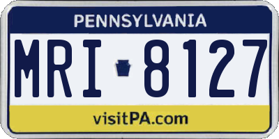 PA license plate MRI8127