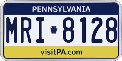 PA license plate MRI8128