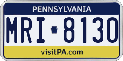 PA license plate MRI8130