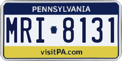 PA license plate MRI8131