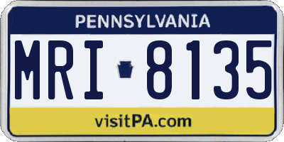 PA license plate MRI8135