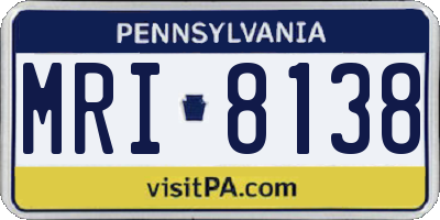 PA license plate MRI8138