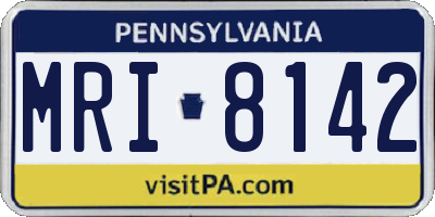 PA license plate MRI8142