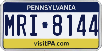 PA license plate MRI8144
