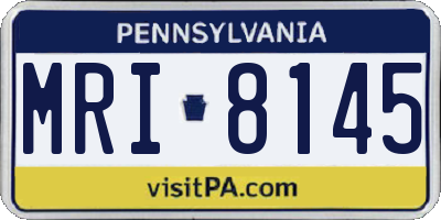 PA license plate MRI8145