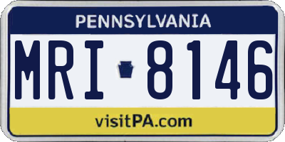 PA license plate MRI8146