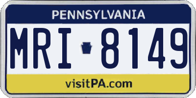 PA license plate MRI8149