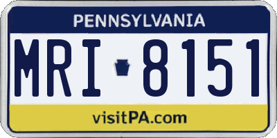 PA license plate MRI8151