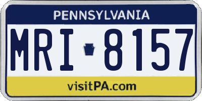 PA license plate MRI8157