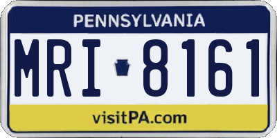 PA license plate MRI8161