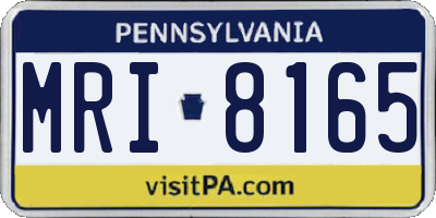PA license plate MRI8165