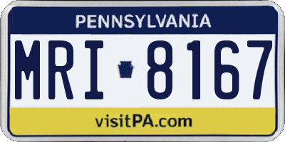 PA license plate MRI8167
