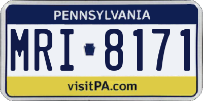 PA license plate MRI8171