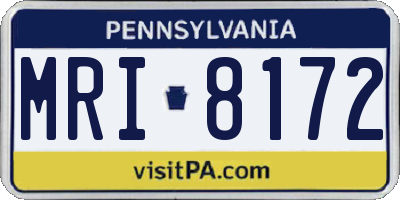 PA license plate MRI8172