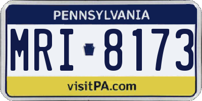 PA license plate MRI8173