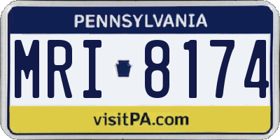 PA license plate MRI8174