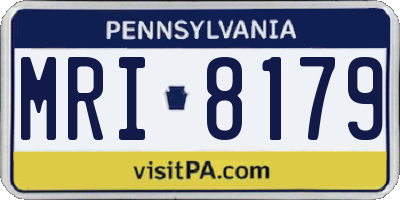 PA license plate MRI8179