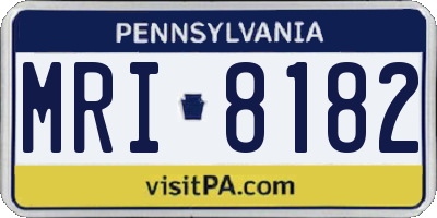 PA license plate MRI8182