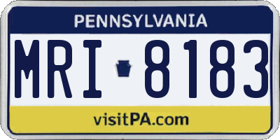 PA license plate MRI8183