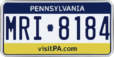 PA license plate MRI8184