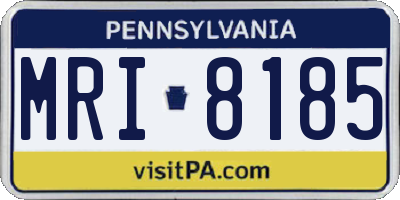 PA license plate MRI8185