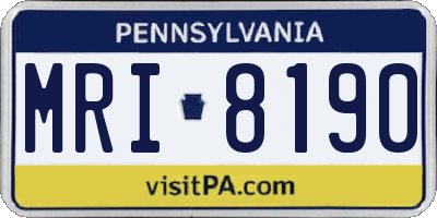 PA license plate MRI8190
