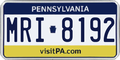 PA license plate MRI8192