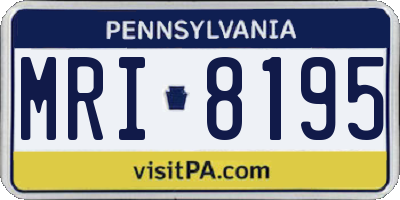 PA license plate MRI8195